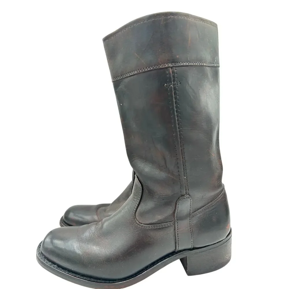 VTG CAMPUS BOOT Rio Grande Square Toe Western Brown  Leather Men's Size 8 D
